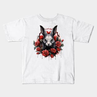 Gothic Rose Rabbit Kids T-Shirt